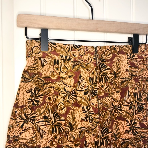 Zara Skirts Zara Corduroy Botanical Printed Mini Skirt- size XS - Picture 10 of 10